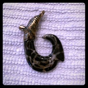 David Wirth Small Bronze Fish Hook Pendant